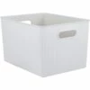 Superio Brand 11.5-in X 9-in X 9-in White Smoke Plastic Bin