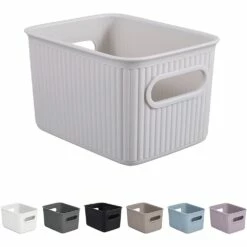 Superio Brand 5-in X 4-in X 4-in White Smoke Plastic Bin