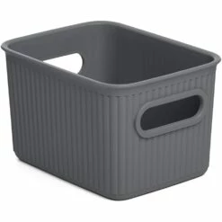 Superio Brand 5-in X 4-in X 4-in Grey Plastic Bin