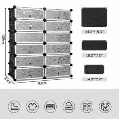 Costway 24-Pair Grey Wood Shoe Rack
