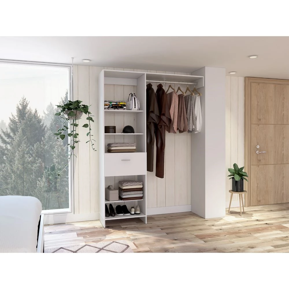 FM Furniture Hybrid 59.06-in White Wood Closet System Kit 2 FM Furniture Hybrid 59.06-in White Wood Closet System Kit - Image 2