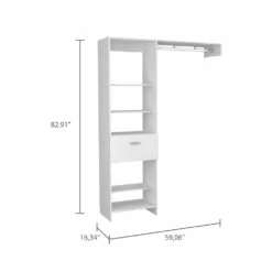 FM Furniture Hybrid 59.06-in White Wood Closet System Kit 9 FM Furniture Hybrid 59.06-in White Wood Closet System Kit -Storage Furniture Sales 2024 331042034 AlternateImage2