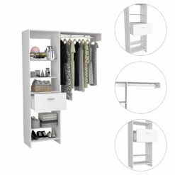 FM Furniture Hybrid 59.06-in White Wood Closet System Kit 8 FM Furniture Hybrid 59.06-in White Wood Closet System Kit -Storage Furniture Sales 2024 331042034 AlternateImage3