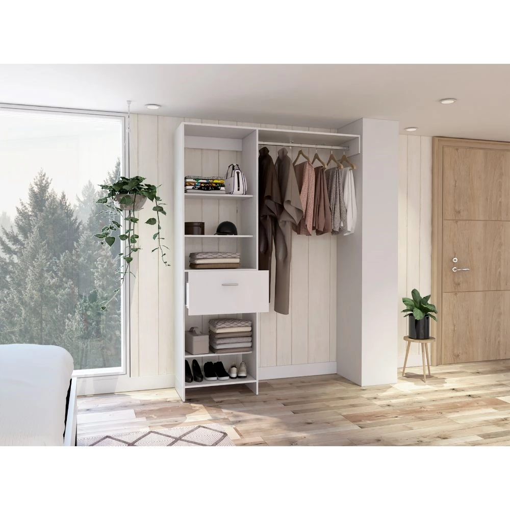 FM Furniture Hybrid 59.06-in White Wood Closet System Kit 3 FM Furniture Hybrid 59.06-in White Wood Closet System Kit - Image 3