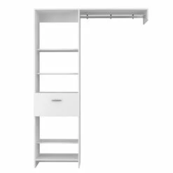 FM Furniture Hybrid 59.06-in White Wood Closet System Kit
