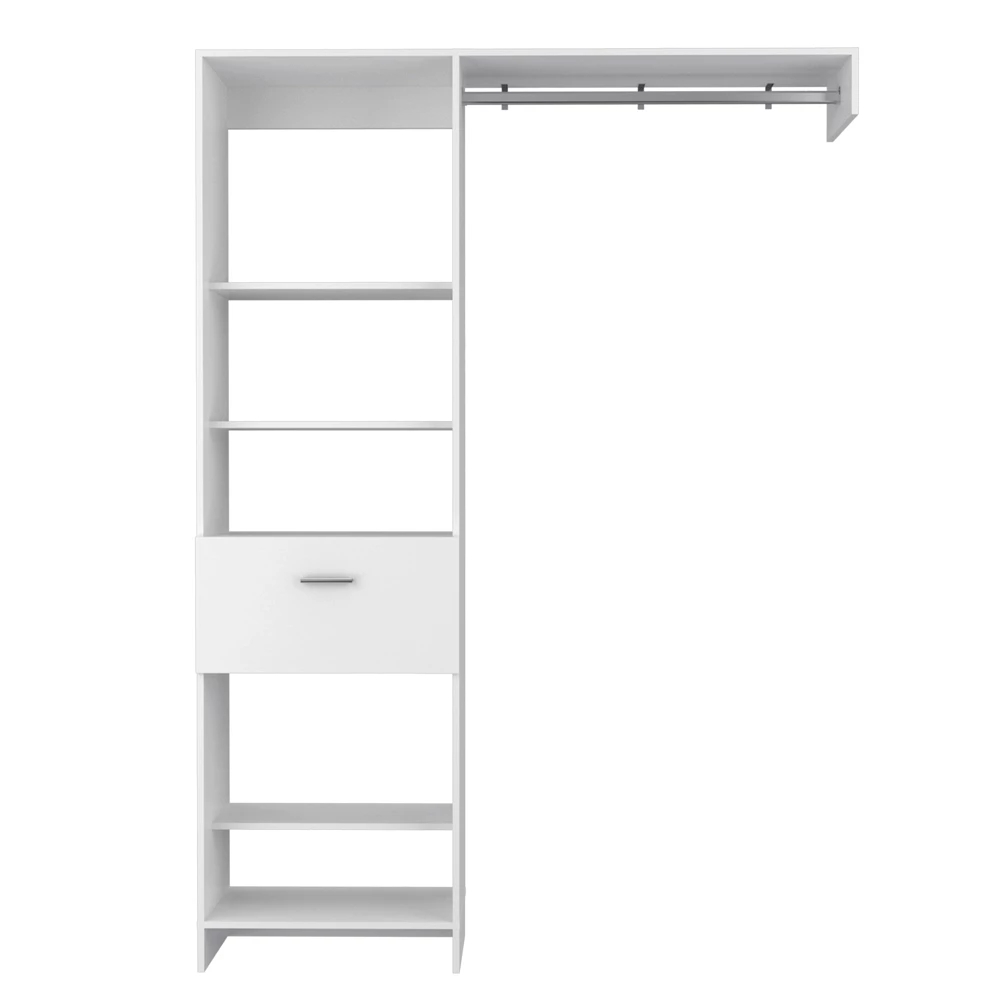 FM Furniture Hybrid 59.06-in White Wood Closet System Kit 1 FM Furniture Hybrid 59.06-in White Wood Closet System Kit