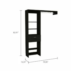 FM Furniture Hybrid 59.06-in Black Wengue Wood Closet System Kit