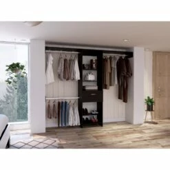 FM Furniture Cross 98.4-in Black Wengue Wood Closet System Kit -Storage Furniture Sales 2024 331042105 AlternateImage1
