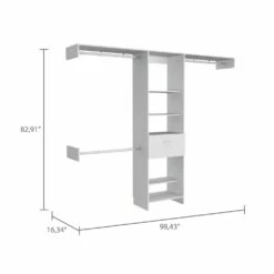 FM Furniture Cross 98.4-in White Wood Closet System Kit