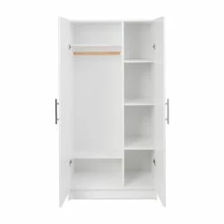 Prepac Elite Wardrobe Cabinet With Storage In White