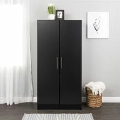 Prepac Elite Wardrobe Cabinet With Storage In Black -Storage Furniture Sales 2024 331062706 AlternateImage5