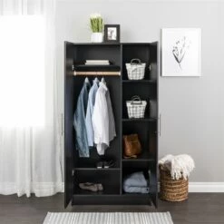 Prepac Elite Wardrobe Cabinet With Storage In Black -Storage Furniture Sales 2024 331062706 AlternateImage6