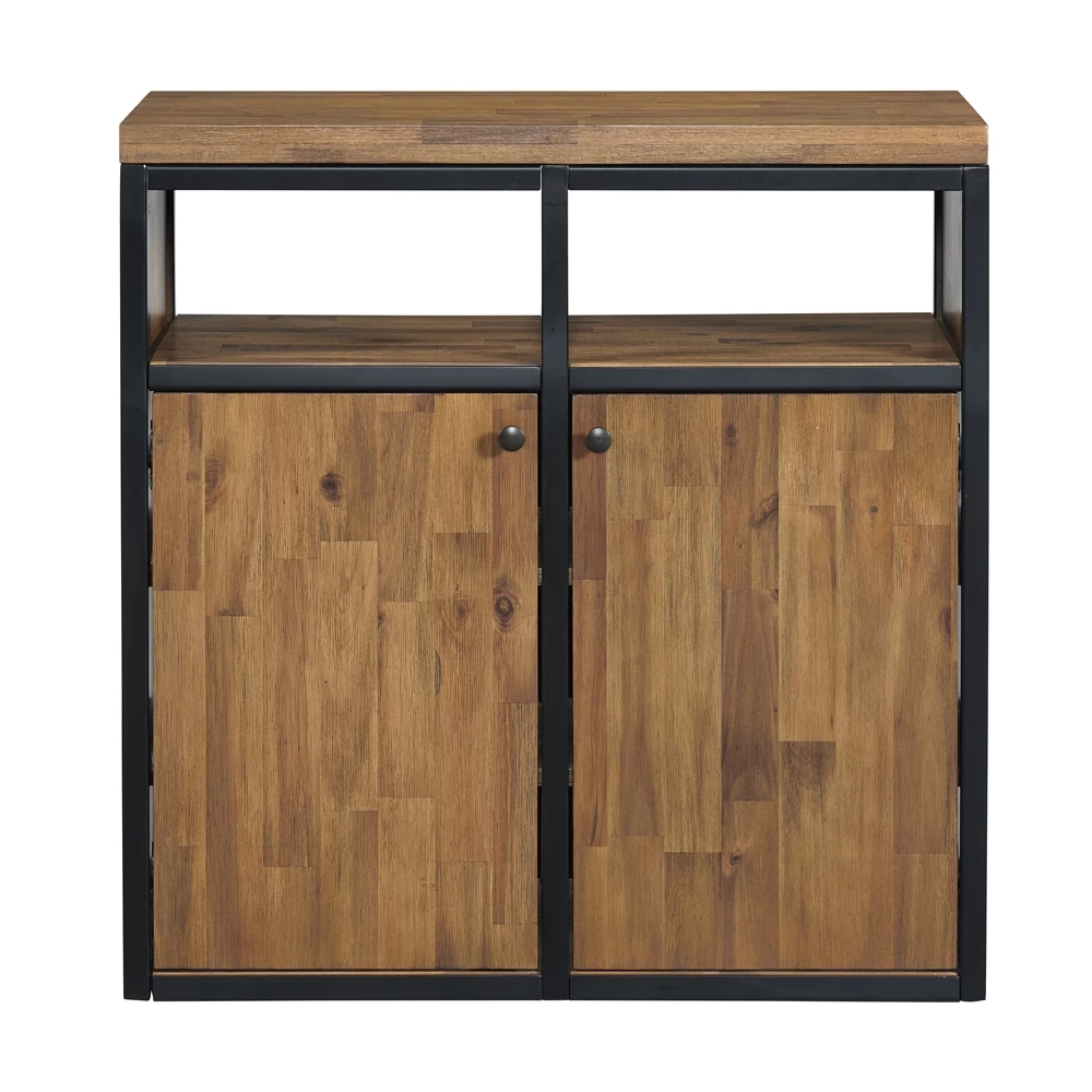 Alaterre Lloyd 6-Pair Natural Aged Brown And Black Wooden Shoe Cabinet 7 Alaterre Lloyd 6-Pair Natural Aged Brown And Black Wooden Shoe Cabinet - Image 7