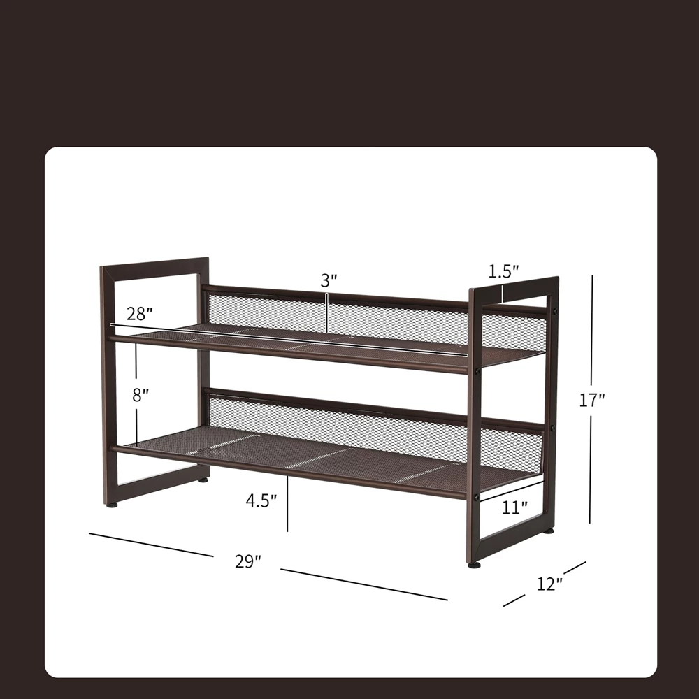 Costway 8-Pair Black Metal Shoe Rack 9 Costway 8-Pair Black Metal Shoe Rack - Image 9