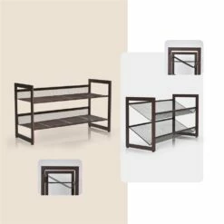 Costway 8-Pair Black Metal Shoe Rack 12 Costway 8-Pair Black Metal Shoe Rack -Storage Furniture Sales 2024 331065383 AlternateImage2