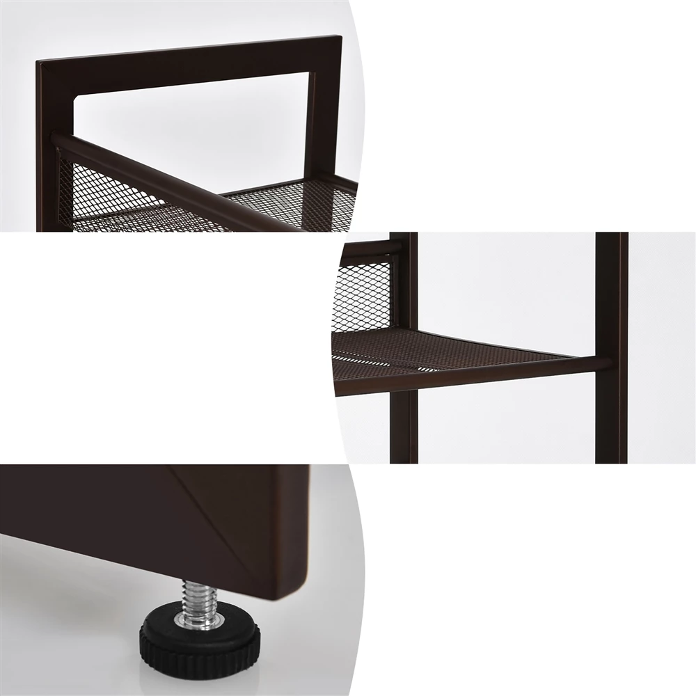 Costway 8-Pair Black Metal Shoe Rack 3 Costway 8-Pair Black Metal Shoe Rack - Image 3