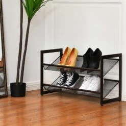 Costway 8-Pair Black Metal Shoe Rack 15 Costway 8-Pair Black Metal Shoe Rack -Storage Furniture Sales 2024 331065383 AlternateImage4