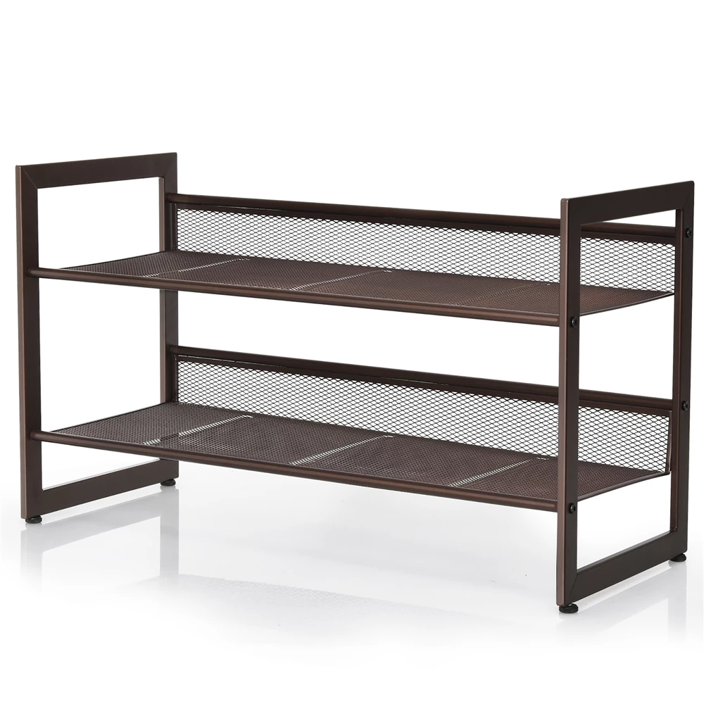 Costway 8-Pair Black Metal Shoe Rack 5 Costway 8-Pair Black Metal Shoe Rack - Image 5