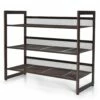 Costway 12-Pair Black Metal Shoe Rack