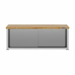 Gladiator Ready-to-Assemble Grey Slate Storage Shoe Bench