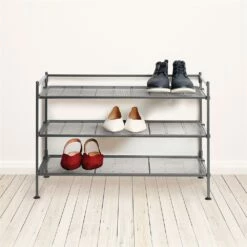 Vancouver Classics 12-Pair Silver Metal Shoe Rack -Storage Furniture Sales 2024 331067765 AlternateImage1