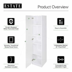 ESTATE By RSI 15-in W X 70.375-in H X 16.625-in D White Linen Cabinet -Storage Furniture Sales 2024 348190 44482843