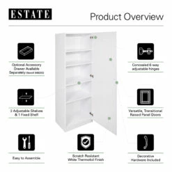 ESTATE By RSI 23.75-in W X 70.375-in H X 16.625-in D Wood Composite Freestanding Garage Cabinet -Storage Furniture Sales 2024 348192 42107687