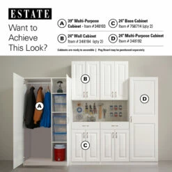 ESTATE By RSI 38.5-in W X 70.375-in H X 20.75-in D Wood Composite Freestanding Garage Cabinet