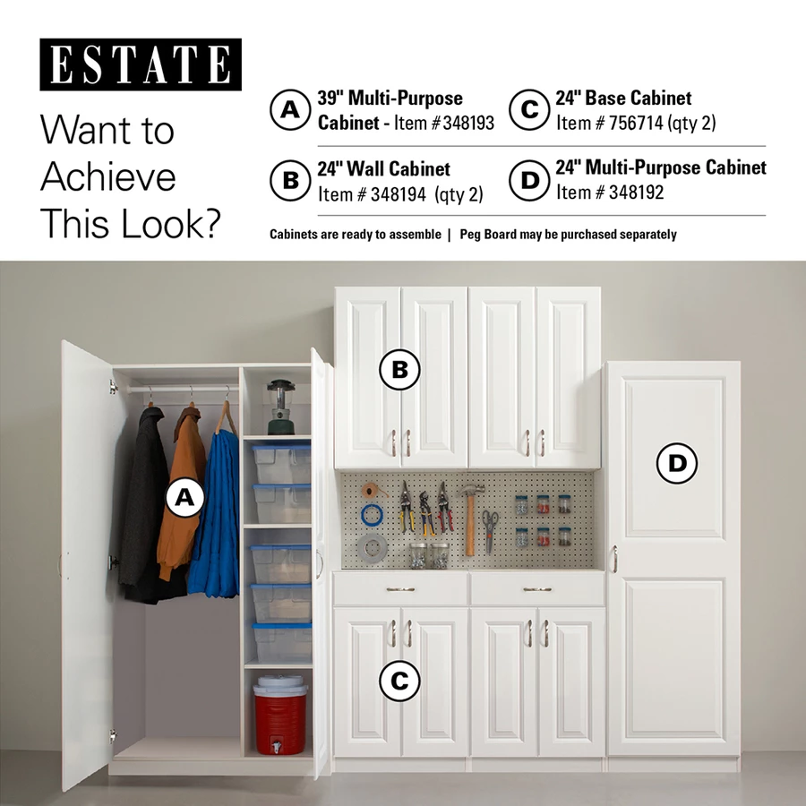 ESTATE By RSI 38.5-in W X 70.375-in H X 20.75-in D Wood Composite Freestanding Garage Cabinet 1 ESTATE By RSI 38.5-in W X 70.375-in H X 20.75-in D Wood Composite Freestanding Garage Cabinet