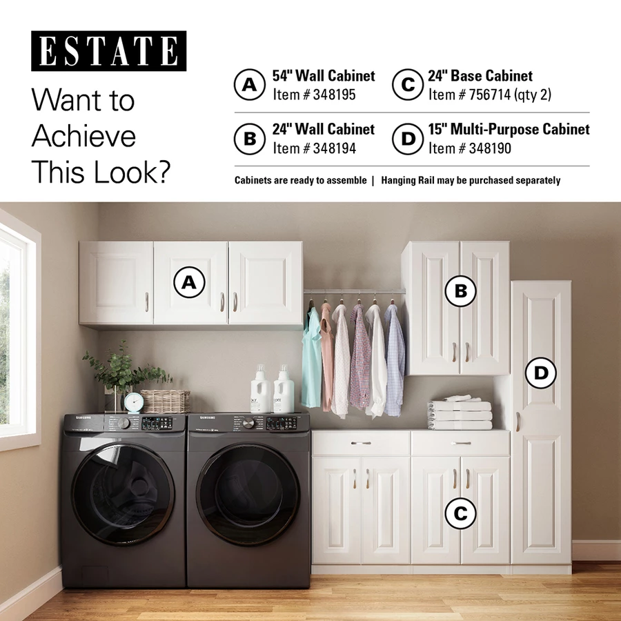 ESTATE By RSI 53.75-in W X 20-in H X 16.625-in D Wood Composite Freestanding Garage Cabinet 1 ESTATE By RSI 53.75-in W X 20-in H X 16.625-in D Wood Composite Freestanding Garage Cabinet