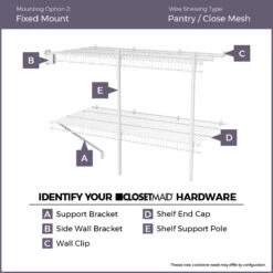 ClosetMaid Close Mesh Wire Shelf - 114-in X 20-in - White 16 ClosetMaid Close Mesh Wire Shelf - 114-in X 20-in - White -Storage Furniture Sales 2024 51172 45662825