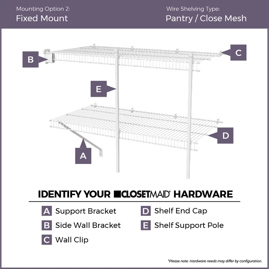 ClosetMaid Close Mesh Wire Shelf - 114-in X 20-in - White 8 ClosetMaid Close Mesh Wire Shelf - 114-in X 20-in - White - Image 8