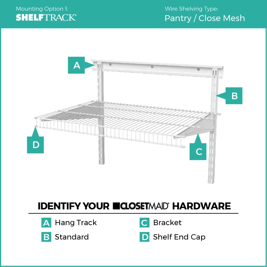 ClosetMaid Close Mesh Wire Shelf - 114-in X 20-in - White 6 ClosetMaid Close Mesh Wire Shelf - 114-in X 20-in - White - Image 6