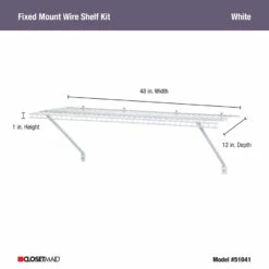 ClosetMaid Wire Shelf Kit - 1-in X 12-in X 48-in - White -Storage Furniture Sales 2024 62132 61311501