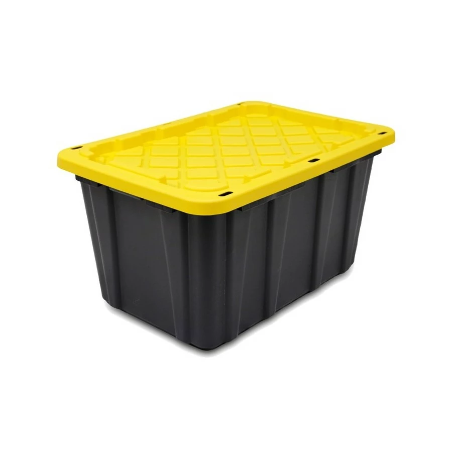 GSC Technologies 102L Black Tote With Standard Snap Yellow Lid 1 GSC Technologies 102L Black Tote With Standard Snap Yellow Lid