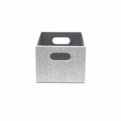 Allen + Roth Herringbone Gray Small Fabric Storage Bin