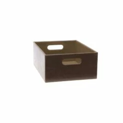 Allen + Roth Vintage Dark Brown Medium Faux Leather Storage Bin