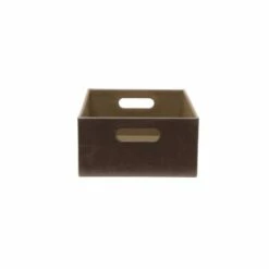 Allen + Roth Vintage Dark Brown Medium Faux Leather Storage Bin -Storage Furniture Sales 2024 791526 08617164