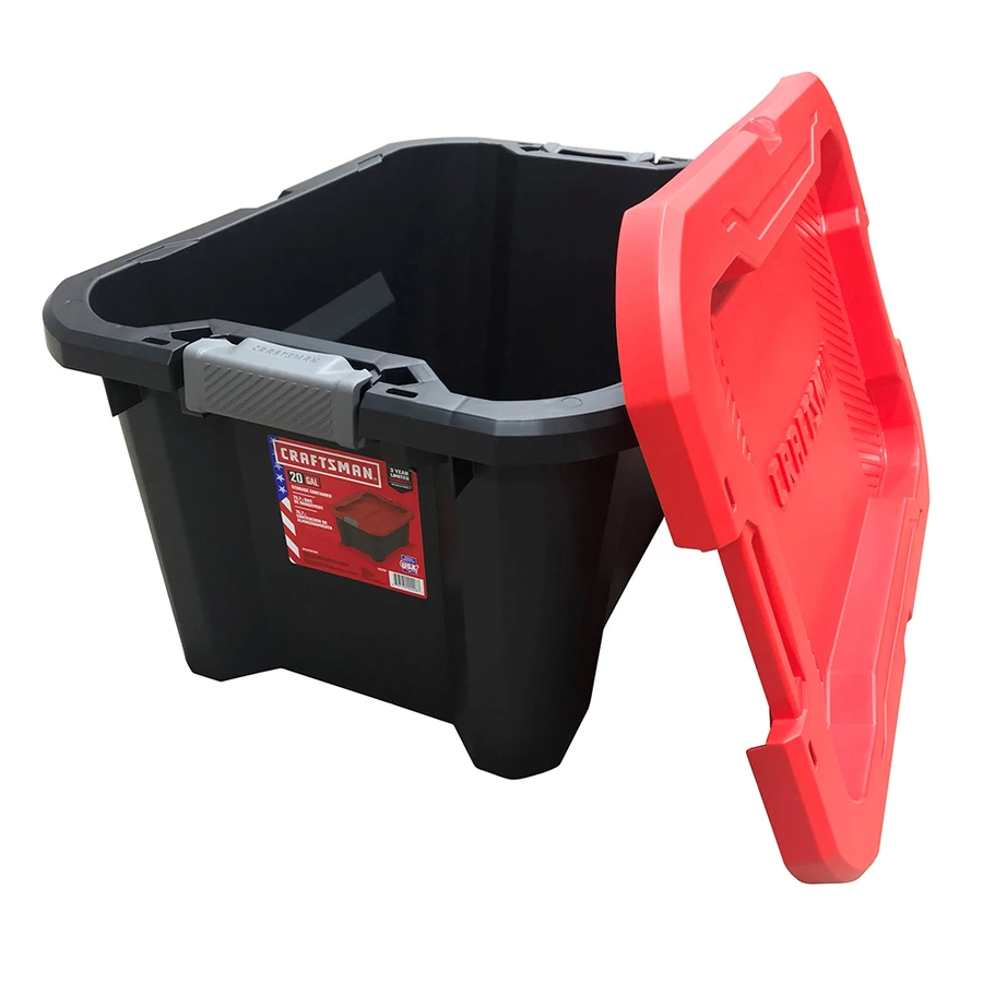 CRAFTSMAN 20 Gallon Latching Tote - 28.17-in X 19.92-in X 14.34-in 3 CRAFTSMAN 20 Gallon Latching Tote - 28.17-in X 19.92-in X 14.34-in - Image 3