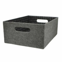 Allen + Roth Medium Grey Felt Storage Bin